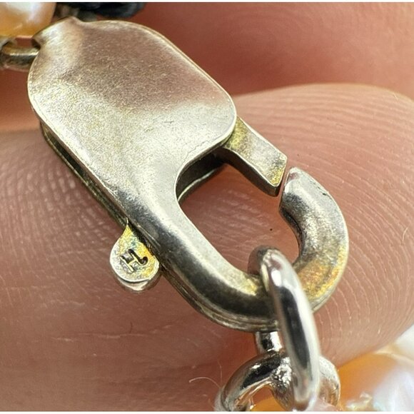 Honora Pearl Necklace Floral Flower Sterling Silver Pink Pendant Triple Strand - Picture 10 of 16